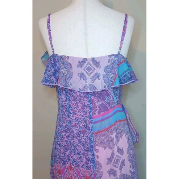 Gianni Bini + Dannijo Wrap Dress Sz M Pink Print High-low Adjustable Maxi $199 - Picture 3 of 15